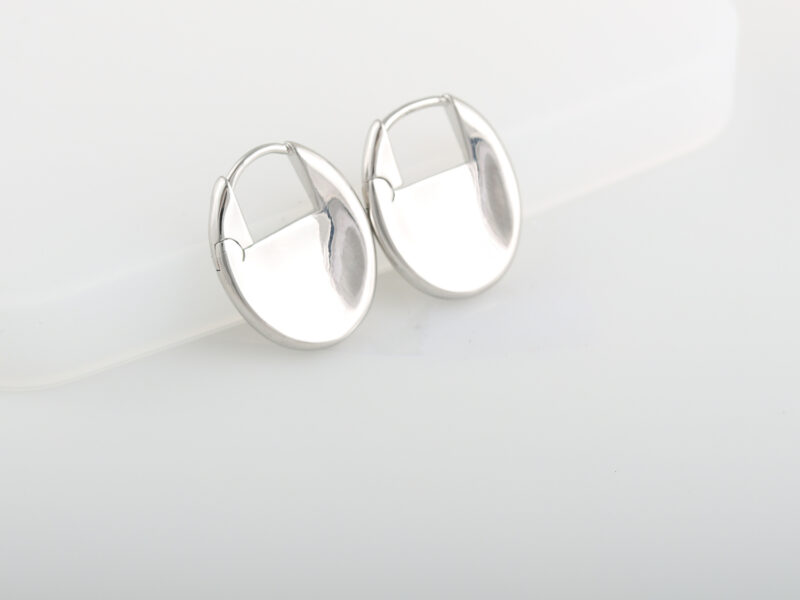 Silver shield earrings