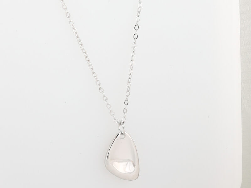 Stylized guitar pick pendant.