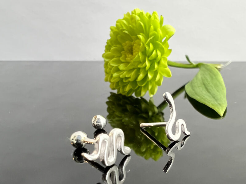 Silver Snake Studs